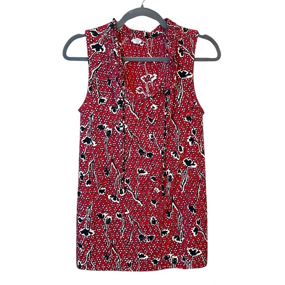 FatFace Red‎ Floral Print Sleeveless Blouse Size 6